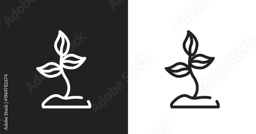 Soil icon. Linear black, white icon from spring collection. Outline soil vector. Thin line symbol isolated on white and black background