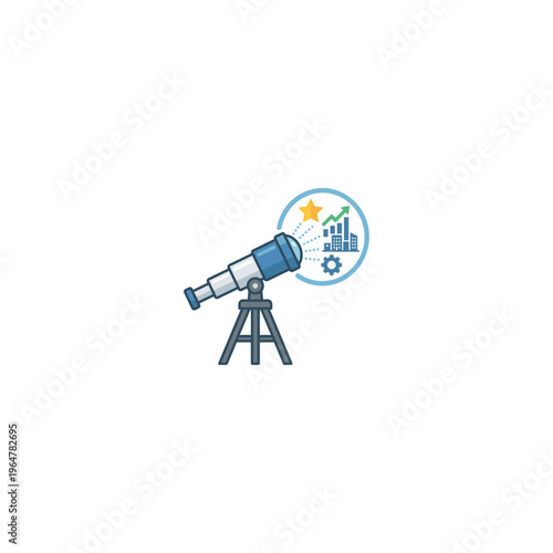 Telescope on a tripod stand.