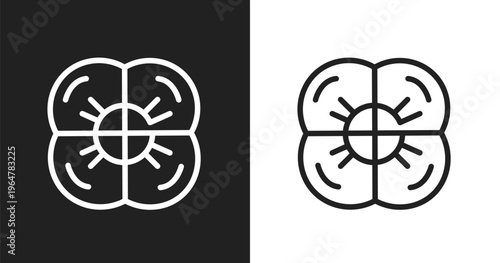 Poppy icon. Linear black, white icon from desert collection. Outline poppy vector. Thin line symbol isolated on white and black background