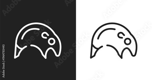 Tapir icon. Linear black, white icon from wildlife collection. Outline tapir vector. Thin line symbol isolated on white and black background