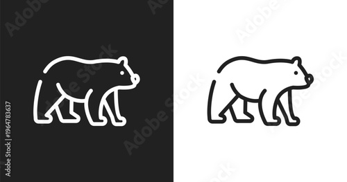 Carnivore icon. Linear black, white icon from wildlife collection. Outline carnivore vector. Thin line symbol isolated on white and black background