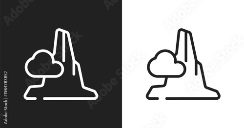 Pico cao icon. Linear black, white icon from africa collection. Outline pico cao vector. Thin line symbol isolated on white and black background