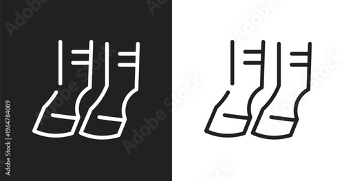 Hoof icon. Linear black, white icon from animals collection. Outline hoof vector. Thin line symbol isolated on white and black background
