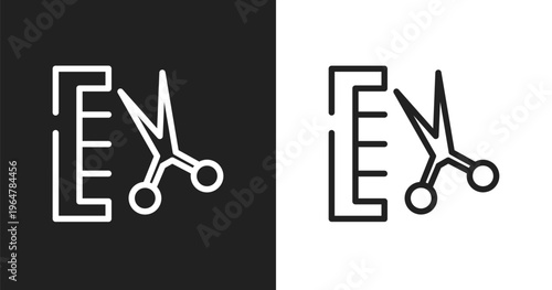Groomer icon. Linear black, white icon from pet grooming collection. Outline groomer vector. Thin line symbol isolated on white and black background