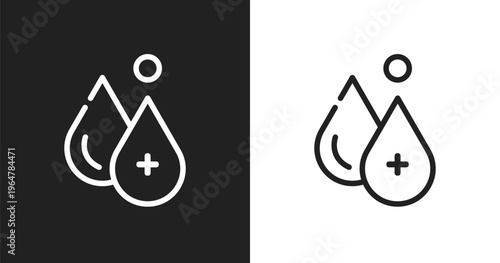 Hydrotherapy icon. Linear black, white icon from pet grooming collection. Outline hydrotherapy vector. Thin line symbol isolated on white and black background