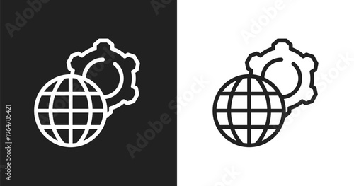 Official icon. Linear black, white icon from seo and business collection. Outline official vector. Thin line symbol isolated on white and black background