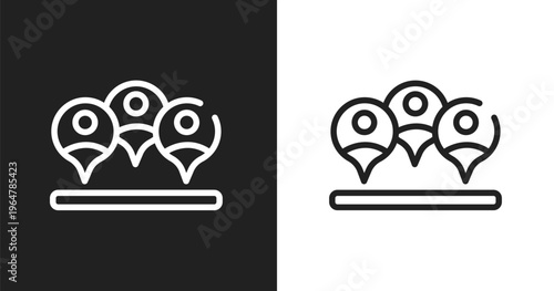 Viral icon. Linear black, white icon from seo and business collection. Outline viral vector. Thin line symbol isolated on white and black background