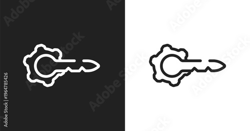 Keyword icon. Linear black, white icon from seo and business collection. Outline keyword vector. Thin line symbol isolated on white and black background