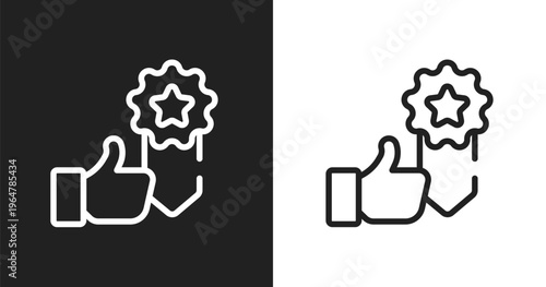 Best seller icon. Linear black, white icon from marketing collection. Outline best seller vector. Thin line symbol isolated on white and black background