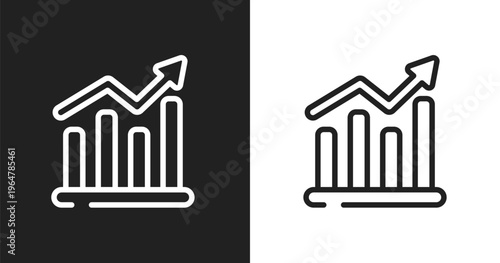 Demand icon. Linear black, white icon from marketing collection. Outline demand vector. Thin line symbol isolated on white and black background