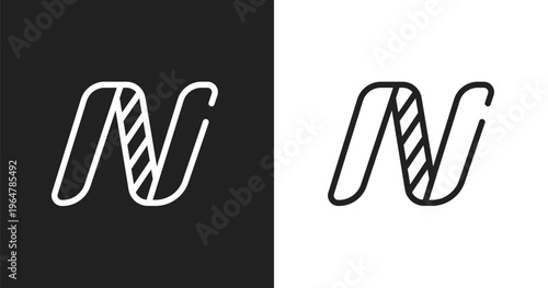 Nasdaq icon. Linear black, white icon from investing collection. Outline nasdaq vector. Thin line symbol isolated on white and black background