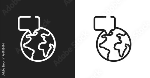 Breaking icon. Linear black, white icon from investing collection. Outline breaking vector. Thin line symbol isolated on white and black background