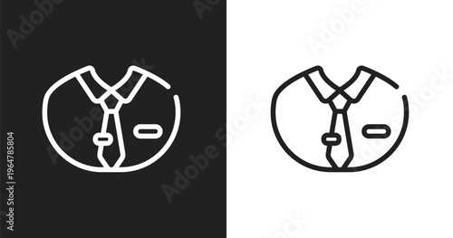 Dress code icon. Linear black, white icon from business administration collection. Outline dress code vector. Thin line symbol isolated on white and black background