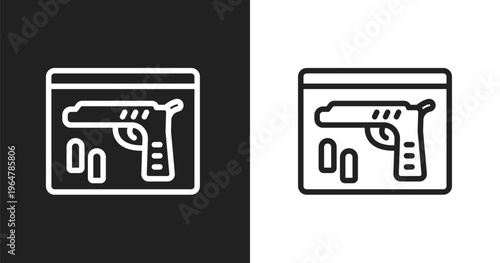 Evidence icon. Linear black, white icon from law & justice collection. Outline evidence vector. Thin line symbol isolated on white and black background