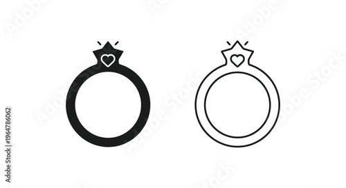 Wedding engagement rings pair Vector