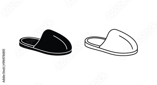 Black and white slippers Vector