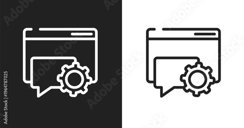 Online help icon. Linear black, white icon from ways to contact us collection. Outline online help vector. Thin line symbol isolated on white and black background