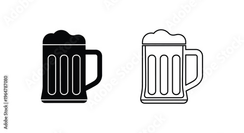 Beer mug icon set Vector