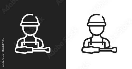 Supporting user icon. Linear black, white icon from support collection. Outline supporting user vector. Thin line symbol isolated on white and black background