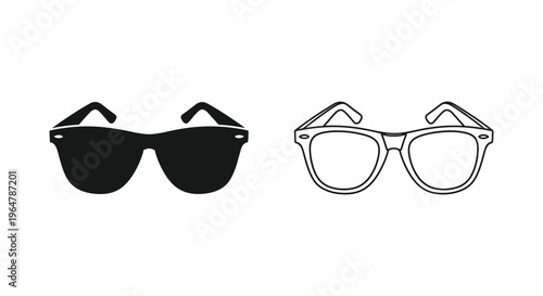 Sunglasses and eyeglasses illustration Vector
