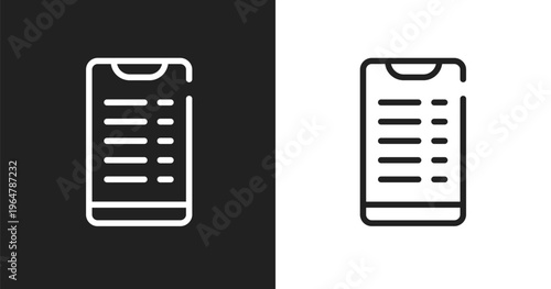 Transaction phone icon. Linear black, white icon from history of phones collection. Outline transaction phone vector. Thin line symbol isolated on white and black background