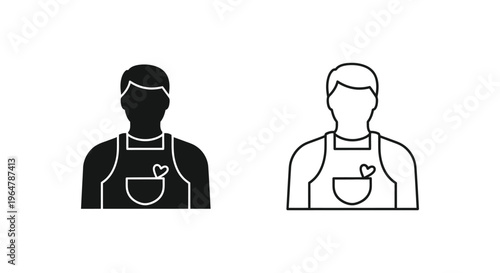 Black and white apron icons Vector