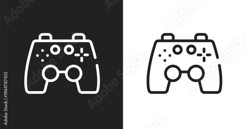 Ps4 gamepad icon. Linear black, white icon from smart devices collection. Outline ps4 gamepad vector. Thin line symbol isolated on white and black background