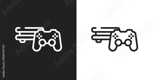 Video game console ps4 icon. Linear black, white icon from smart devices collection. Outline video game console ps4 vector. Thin line symbol isolated on white and black background