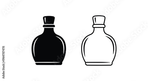 Black and white perfume bottles Vector