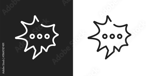 Scream bubble icon. Linear black, white icon from bubble icons collection. Outline scream bubble vector. Thin line symbol isolated on white and black background