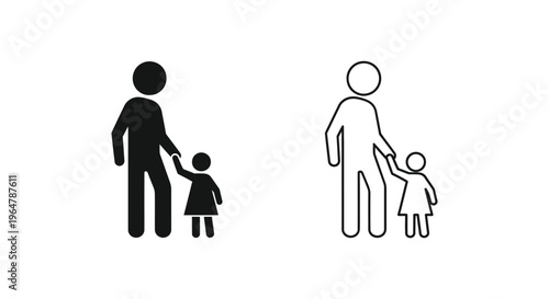 Family bonding together stick figures Vector