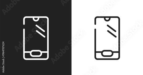 Phone variant shape icon. Linear black, white icon from phoneset collection. Outline phone variant shape vector. Thin line symbol isolated on white and black background