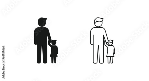 Father and son, family, parenting Vector