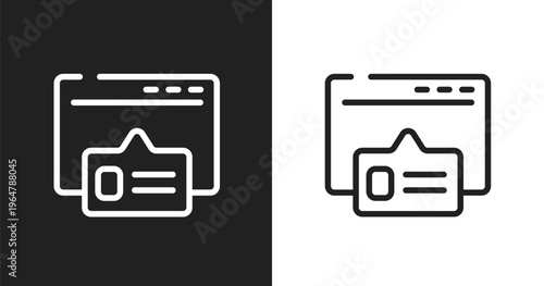 Pop up icon. Linear black, white icon from digital marketing collection. Outline pop up vector. Thin line symbol isolated on white and black background