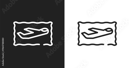 Air service icon. Linear black, white icon from postal elements collection. Outline air service vector. Thin line symbol isolated on white and black background