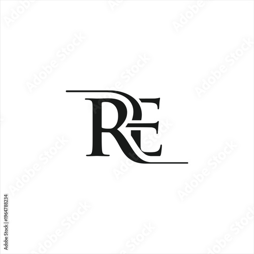 letter RE logo design vector illustration