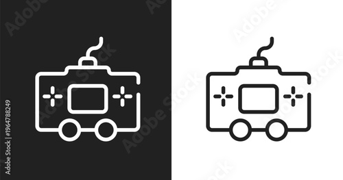 Console icon. Linear black, white icon from electronic device collection. Outline console vector. Thin line symbol isolated on white and black background