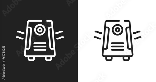 Air purifier icon. Linear black, white icon from electronic device collection. Outline air purifier vector. Thin line symbol isolated on white and black background