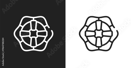 Lifeguard icon. Linear black, white icon from support collection. Outline lifeguard vector. Thin line symbol isolated on white and black background