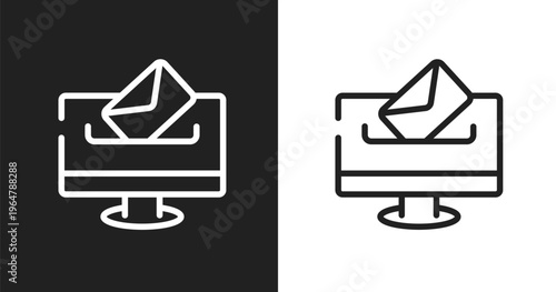 Elections icon. Linear black, white icon from social network collection. Outline elections vector. Thin line symbol isolated on white and black background