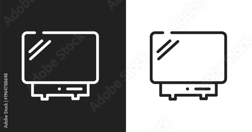 Bluray icon. Linear black, white icon from television collection. Outline bluray vector. Thin line symbol isolated on white and black background