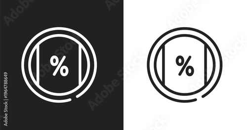 Ratio icon. Linear black, white icon from television collection. Outline ratio vector. Thin line symbol isolated on white and black background