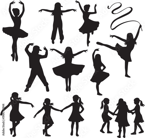 Young Female Dancers Silhouette Pack for Arts and Performance Concepts
