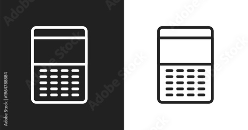 Keypad icon. Linear black, white icon from mobile interface collection. Outline keypad vector. Thin line symbol isolated on white and black background