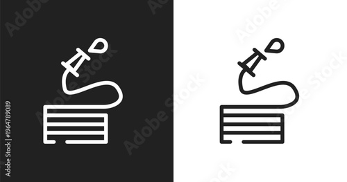 Hose icon. Linear black, white icon from emergency services collection. Outline hose vector. Thin line symbol isolated on white and black background