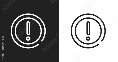 Caution triangle icon. Linear black, white icon from emergency services collection. Outline caution triangle vector. Thin line symbol isolated on white and black background
