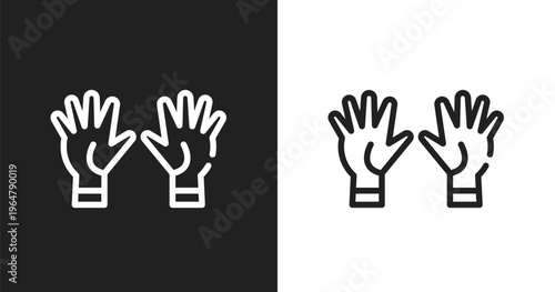 Voluntary service icon. Linear black, white icon from charity collection. Outline voluntary service vector. Thin line symbol isolated on white and black background