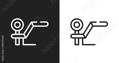 Car towbar icon. Linear black, white icon from car parts collection. Outline car towbar vector. Thin line symbol isolated on white and black background