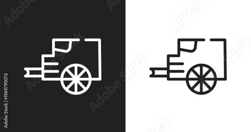 Car tailpipe icon. Linear black, white icon from car parts collection. Outline car tailpipe vector. Thin line symbol isolated on white and black background