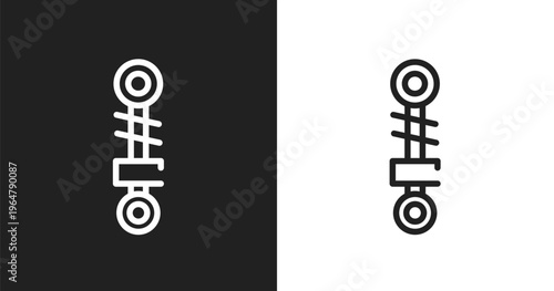 Car suspension icon. Linear black, white icon from car parts collection. Outline car suspension vector. Thin line symbol isolated on white and black background